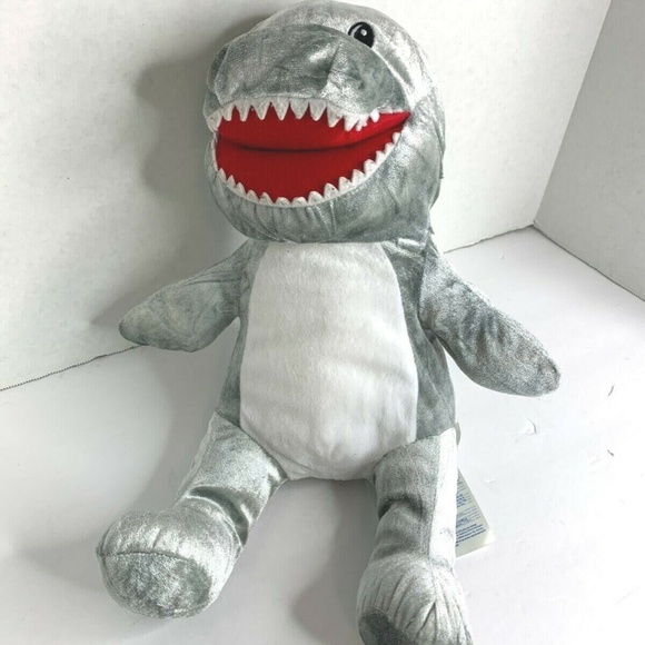 Build a Bear Plush Shark Hand Puppet Stuffed Animal Toy 16 in length - Picture 1 of 6